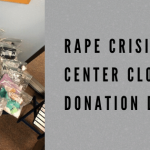 image of donations for the rape crisis center clothing donation drive