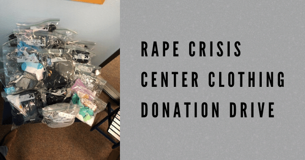image of donations for the rape crisis center clothing donation drive