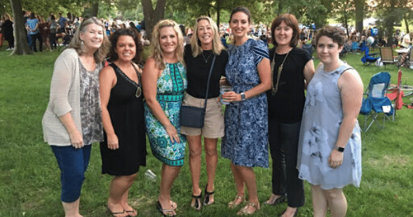 female coworkers at Des Moines summer party in 2018