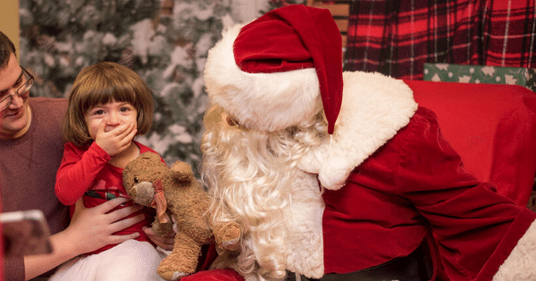 child visiting santa for the first time