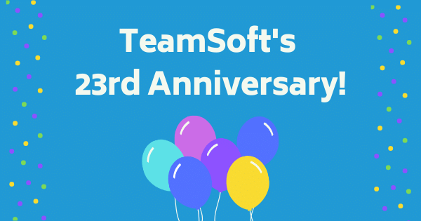 image for teamsoft's 23rd anniversary with balloons