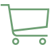 Icon of green cart with transparent background