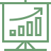 icon of green bar chart with transparent background