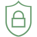 icon of green lock to show security with transparent background