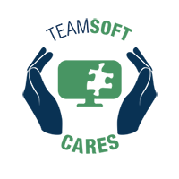 teamsoft cares logo with hands with transparent background