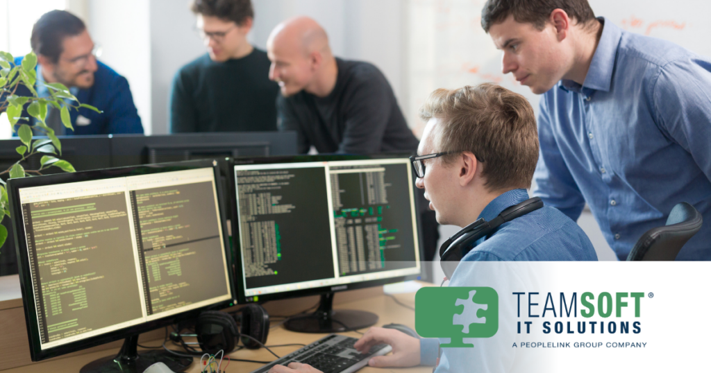 Technology team working together.